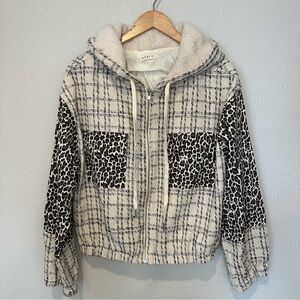 Kori Cream Leopard Print Textured Jacket